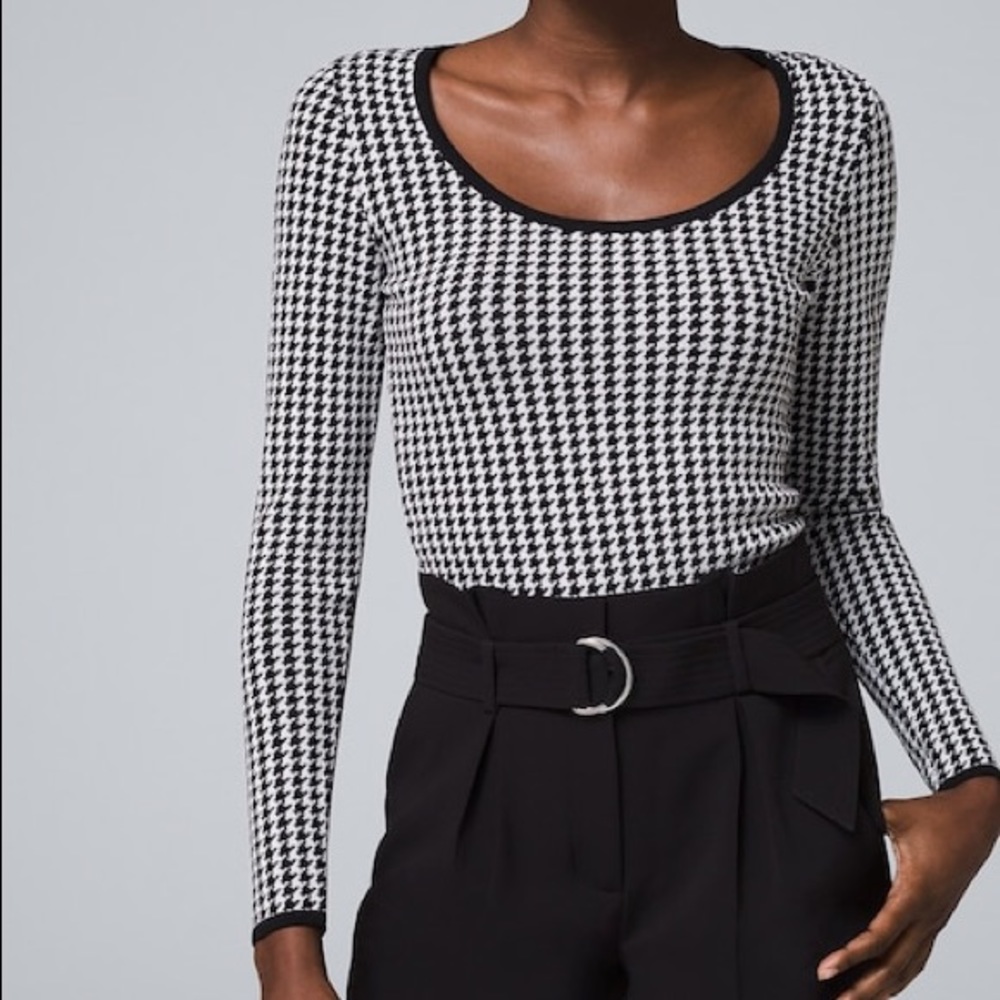 *SOLD*White House Black Market Houndstooth Shirt